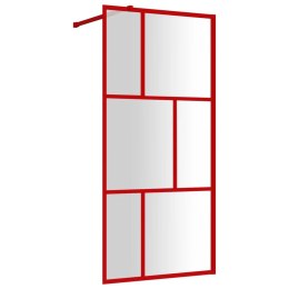 Ścianka prysznicowa, przezroczyste szkło ESG czerwona 90x195 cm Lumarko!