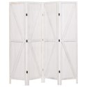 4-panelowy składany parawan pokojowy drewniany 170 x 163 cm biały RIDANNA Lumarko!