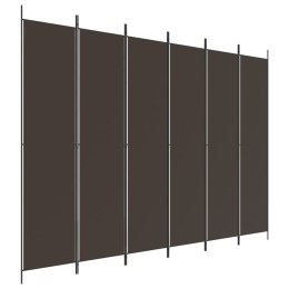 Parawan 6-panelowy, brązowy, 300x220 cm, tkanina Lumarko!