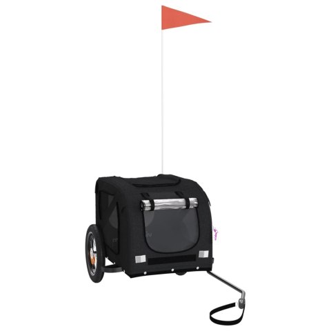 Przyczepka rowerowa dla psa, czarna, tkanina Oxford i żelazo Lumarko!