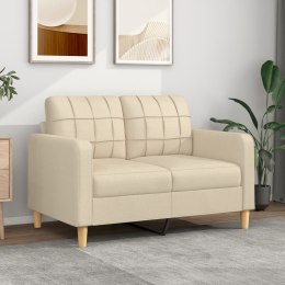 2-osobowa sofa, kremowa, 120 cm, tapicerowana tkaniną Lumarko!