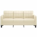 3-osobowa sofa, kremowa, 180 cm, sztuczna skóra Lumarko!