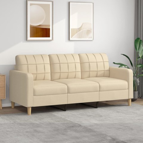 3-osobowa sofa, kremowa, 180 cm, tapicerowana tkaniną Lumarko!