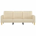 3-osobowa sofa, kremowa, 180 cm, tapicerowana tkaniną Lumarko!