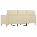 3-osobowa sofa, kremowa, 180 cm, tapicerowana tkaniną Lumarko!