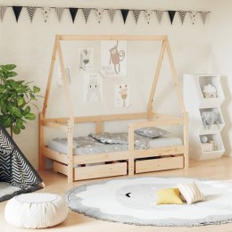 Rama łóżka dziecięcego z szufladami, 70x140 cm, sosnowa Lumarko!