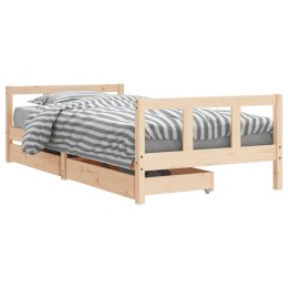 Rama łóżka dziecięcego z szufladami, 90x190 cm, lita sosna Lumarko!