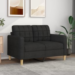 Sofa 2-osobowa, czarna, 120 cm, tapicerowana tkaniną Lumarko!