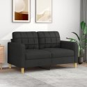 Sofa 2-osobowa, czarna, 140 cm, tapicerowana tkaniną Lumarko!