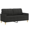 Sofa 2-osobowa, czarna, 140 cm, tapicerowana tkaniną Lumarko!