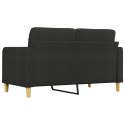 Sofa 2-osobowa, czarna, 140 cm, tapicerowana tkaniną Lumarko!