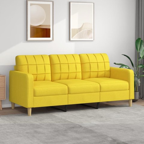 Sofa 3-osobowa, jasnożółta, 180 cm, tapicerowana tkaniną Lumarko!