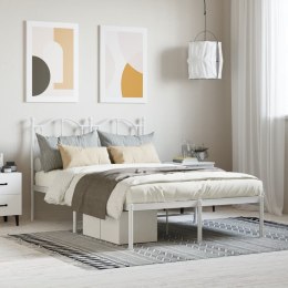 Metalowa rama łóżka z wezgłowiem, biała, 120x190 cm Lumarko!