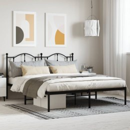 Metalowa rama łóżka z wezgłowiem, czarna, 183x213 cm Lumarko!