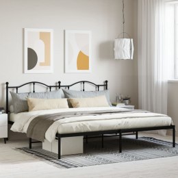Metalowa rama łóżka z wezgłowiem, czarna, 200x200 cm Lumarko!