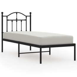 Metalowa rama łóżka z wezgłowiem, czarna, 75x190 cm Lumarko!