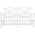 Metalowa rama łóżka z wezgłowiem i zanóżkiem, biała, 150x200 cm Lumarko!