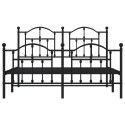 Metalowa rama łóżka z wezgłowiem i zanóżkiem, czarna, 140x190cm Lumarko!