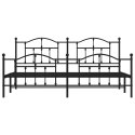 Metalowa rama łóżka z wezgłowiem i zanóżkiem, czarna, 193x203cm Lumarko!