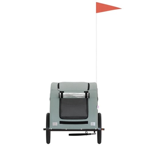 Przyczepka rowerowa dla psa, szara, tkanina Oxford i żelazo Lumarko!