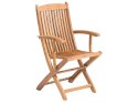 Zestaw 2 krzeseł ogrodowych drewniany z bordowymi poduszkami MAUI Lumarko!