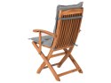 Zestaw 2 krzeseł ogrodowych drewniany z szarymi poduszkami MAUI Lumarko!