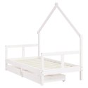 Rama łóżka dziecięcego z szufladami, biała, 80x160 cm, sosna Lumarko!