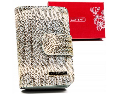 Skórzany portfel damski z systemem RFID Protect, zapinany zatrzaskiem — Lorenti Lumarko!