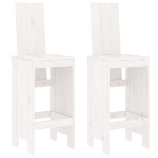 Stołki barowe, 2 szt., białe, 40x42x120 cm, lite drewno sosnowe Lumarko!