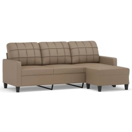 3-osobowa sofa z podnóżkiem, cappuccino, 180 cm, sztuczna skóra Lumarko!