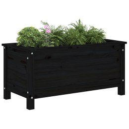 Donica ogrodowa, czarna, 82,5x40x39 cm, lite drewno sosnowe Lumarko!