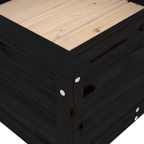 Donica ogrodowa, czarna, 82,5x82,5x39 cm, lite drewno sosnowe Lumarko!