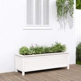 Donica ogrodowa na nóżkach, biała, 119,5x40x39 cm, sosna Lumarko!
