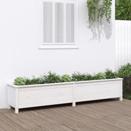 Donica ogrodowa na nóżkach, biała, 199,5x40x39 cm, sosna Lumarko!