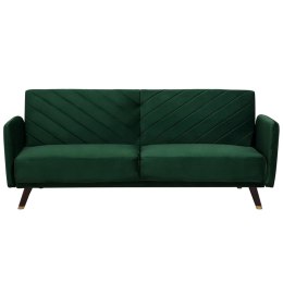 Sofa rozkładana welurowa zielona SENJA Lumarko!