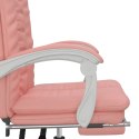 Rozkładany fotel biurowy, różowy, sztuczna skóra Lumarko!