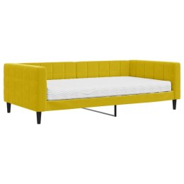 Sofa z materacem do spania, żółta, 100x200 cm, aksamit Lumarko!