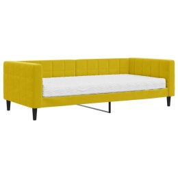 Sofa z materacem do spania, żółta, 90x200 cm, aksamit Lumarko!