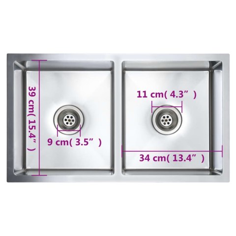  Ręcznie robiony zlew kuchenny z sitkiem, stal nierdzewna Lumarko!