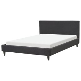 Łóżko tapicerowane 140 x 200 cm czarne FITOU Lumarko!