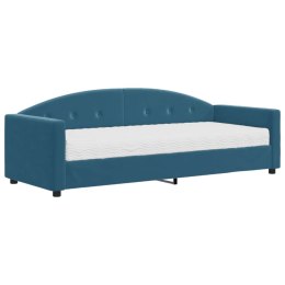 Sofa z materacem do spania, niebieska, 80x200 cm, aksamit Lumarko!