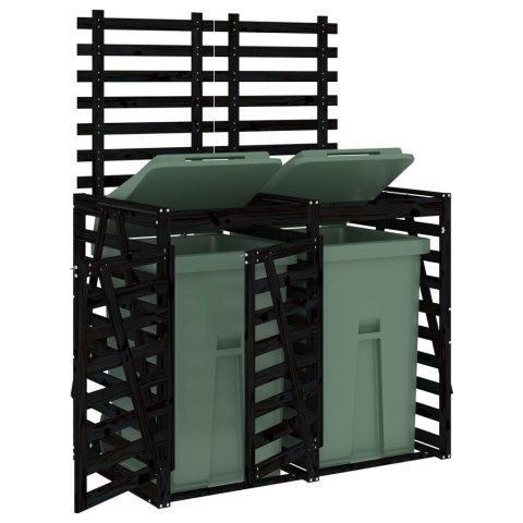 Obudowa na 2 kosze na śmieci, czarna, lite drewno sosnowe Lumarko!