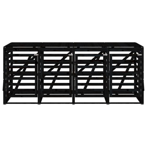 Obudowa na 4 kosze na śmieci, czarna, lite drewno sosnowe Lumarko!