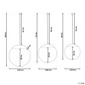 Zestaw 3 metalowych okrągłych luster ściennych na łańcuszkach ø 24 ø 29 ø 33 cm czarny ODOS Lumarko!