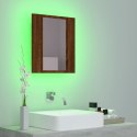Szafka łazienkowa z lustrem i LED, brązowy dąb, 40x12x45 cm Lumarko!