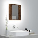 Szafka łazienkowa z lustrem i LED, przydymiony dąb, 40x12x45 cm Lumarko!