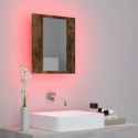 Szafka łazienkowa z lustrem i LED, przydymiony dąb, 40x12x45 cm Lumarko!
