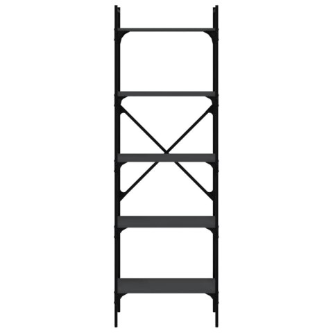 5-poziomowy regał na książki, czarny, 56x31,5x174 cm Lumarko!