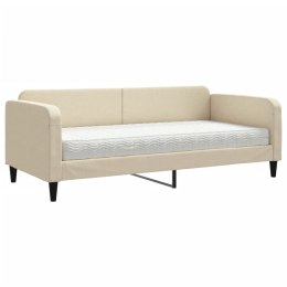 Sofa z materacem do spania, kremowa, 90x200 cm, tkanina Lumarko!