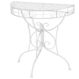 Półokrągły stolik vintage, metalowy, 72 x 36 x 74 cm, srebrny Lumarko!